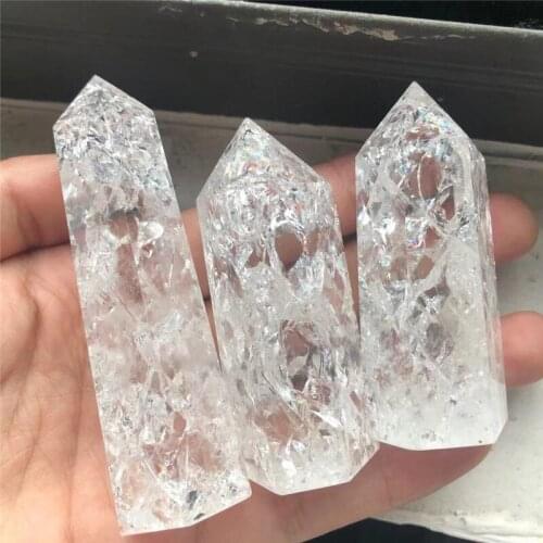 Natural Gemstone Crytsals Crystal Tower Point Crack Clear Quartz Point For Home Decoration