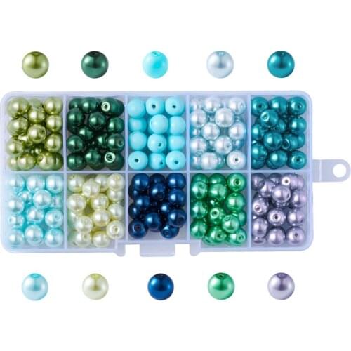 1Box 4mm 6mm 8mm 10mm Mixed Pearlized Round Glass Pearl Beads For DIY Bracelet Earrings Bead Choker Necklace Jewelry Making