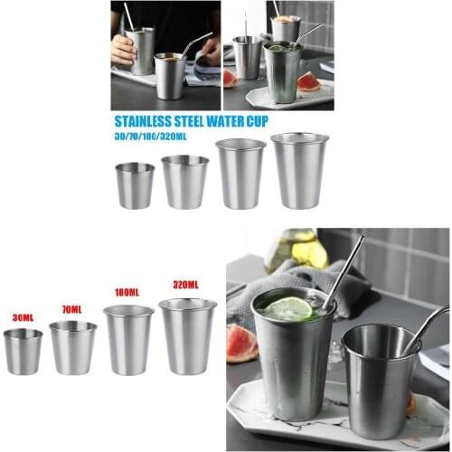 30/70/180/320ml Metal Stainless Steel Cup Mug Drink Coffee Beer Tumbler Travel Home Office Tumblers Drinkware Kitchen Dining Bar