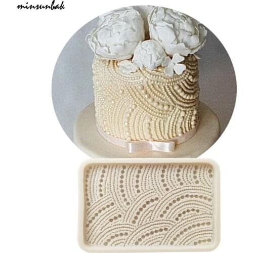 Minsunbak Gem Silicone Mould Fondant Mold Pearl Jewelry Shape Wedding Cake Edge Decoration Tool Sugarcraft
