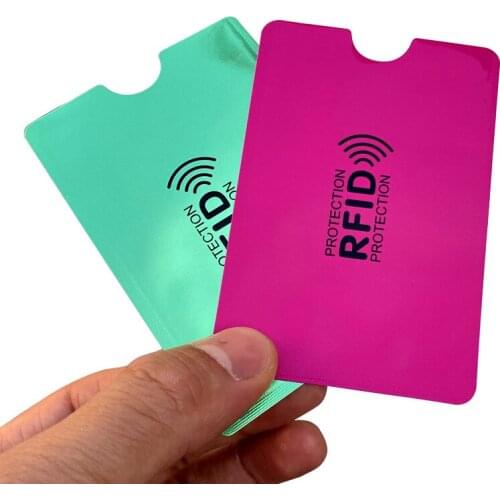 Men RFID Bank Card Sleeve Wallet Blocking Protector Debit Credit Contactless Holder 6.2X9.2cm