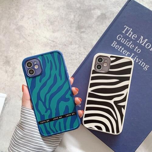 Zebra Leopard Animals Print Phone Case For iPhone 12 11 Pro X XR XS Max 7 8 Plus 12Mini Camera Protection Soft Silicone Cover