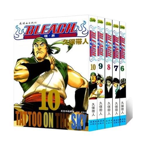 5 Books BLEACH Volume 6 7 8 9 10 Japan Youth Teens Adult Cartoon Comic Anime Manga Book Chinese Learning Reading Story Book