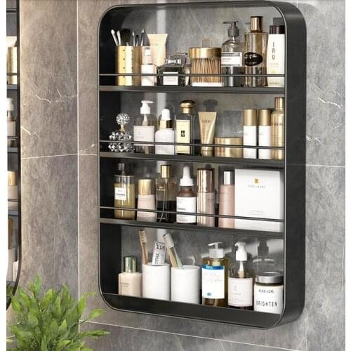 Shelf over toilet, wall mounted wash stand, multi-layer storage shelf for cosmetics, no punching in bathroom