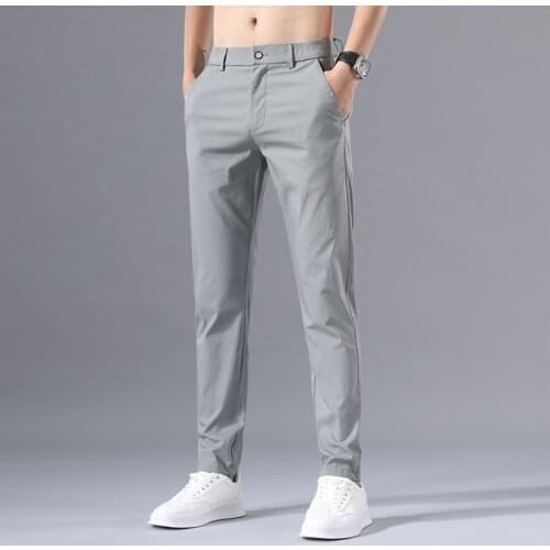 New Design Casual Cotton Men Trousers Solid Color Slim Fit Pants New High Quality Classic Pants