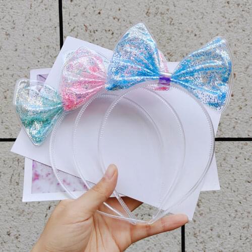 New Cute Princess Quicksand Childrens Hair Bands Transparent Sweet Bow Headbands For Little Girsl Fashion Hair Accessories