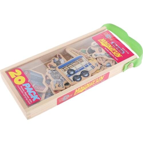 Prettyia Wooden Cartoon Refrigerator Fridge Magnet for Kids Children Play