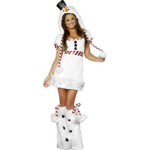 Role play the snowman Christmas dress uniform cos Christmas outfit sexy Christmas in Europe and America clothing free size