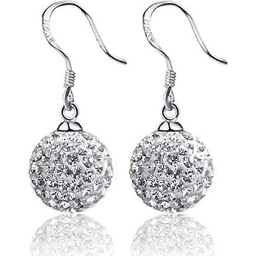 Newset Pendientes silver color Imitated Crystal Earrings For Women Brinco Jewlery Statement Crystal Stud Earrings Ohrstec