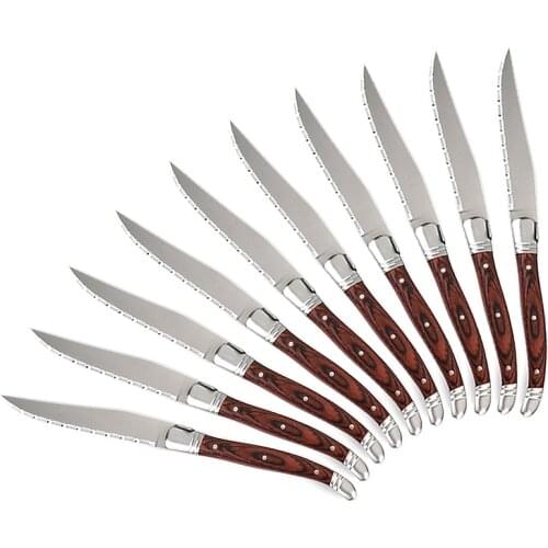 Laguiole style Stainless Steel Steak Knives Wood Steak Knives Dinner Knife Wood Handle Cutlery Dinner Knife Restaurant Tablewar