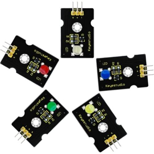 Keyestudio Super-bright Emitting Color 5MM Red/Blue/Yellow/Green/White LED module for Arduino STEM