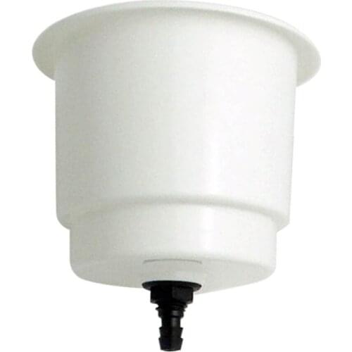 Recessed Cup Drink Can Holder with Drain for Marine Boat RV Camper, White