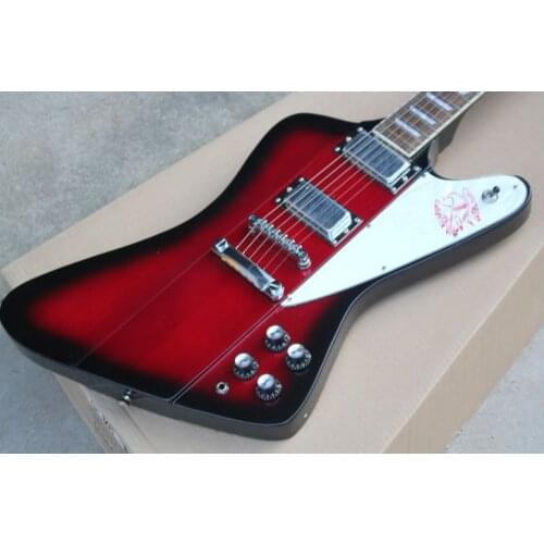 High quality Firebird electric guitar, black gradual change red body, body and neck integrated connection, free transportation
