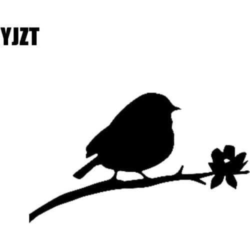 YJZT 10.8CM*6.4CM Bird on Branch Vinyl Car Sticker Waterproof C2-3032