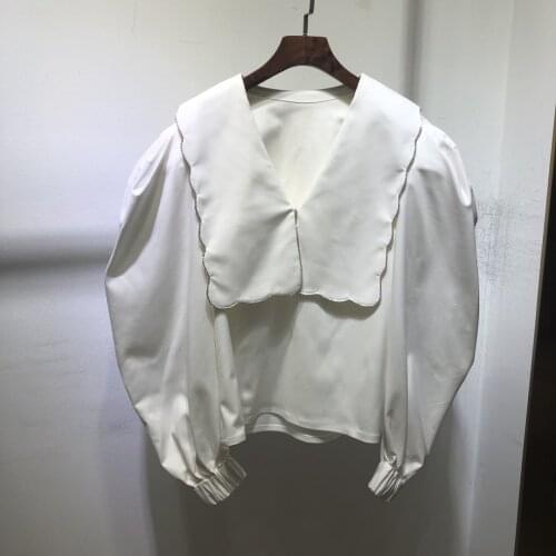 Ladies 2021 Fashion New Long Sleeve Sexy Casual Solid Color Sewing Rhinestone Shirt 1113