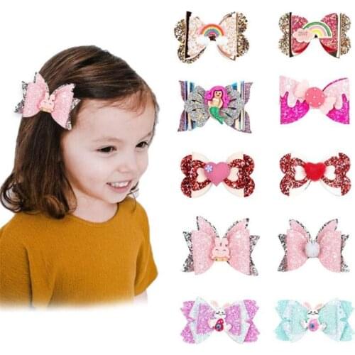 10pcs/Lot New Arrival Girls Hair Clips Glitter Bows Hairpins Children Hairgrips Kids Hair Barrettes Hair Accessories Best Gift