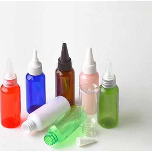 100pcs 50ml empty transparent PET lotion container with pointed cap,liquid soap plastic bottles, travel size bottle Shower Gel