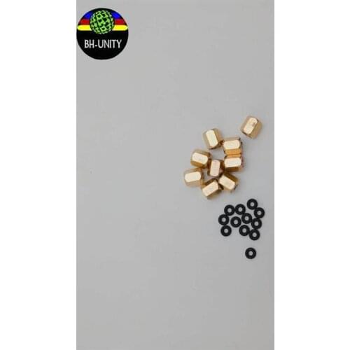 20pc wholesale DX5 printhead ink damper O ring screw nut copper connector for e pson Mutoh Mimaki printer