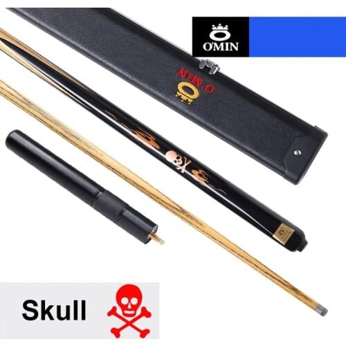 2018 NEW OMIN Skull Billiards 3/4 Snooker Cue 10mm Tip with Snooker Cue Case Set China 8 Years Ash Wood