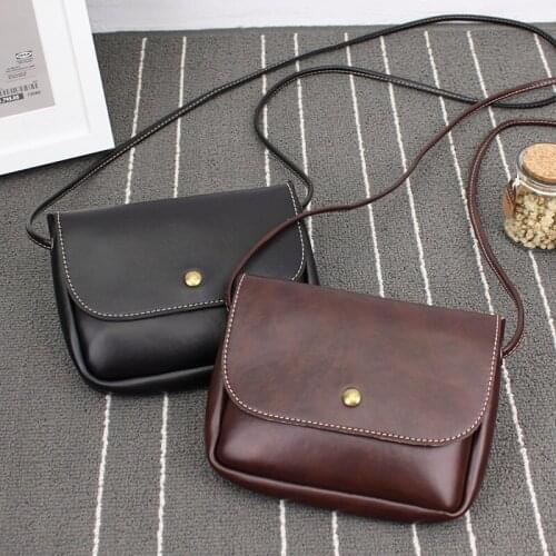 2021 simple retro small square bag casual mini mobile phone bag versatile fashion soft leather One Shoulder Messenger Bag
