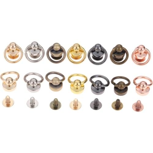 5Pcs Metal Bags Rivet Nail Buckle Swivel Screw Studs Button Handbag Chain Hanger Hardware Leather Craft Clothing Bag Decorations