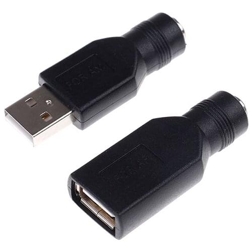 5V 5.5x2.1mm dc usb 2.0 connectors laptop adapter to usb male/female converter