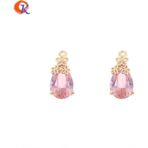 Cordial Design 50Pcs 8*18MM Jewelry Accessories/Pink Crystal Pendant/Earrings Part/DIY Jewelry Making/Hand Made/Earring Findings