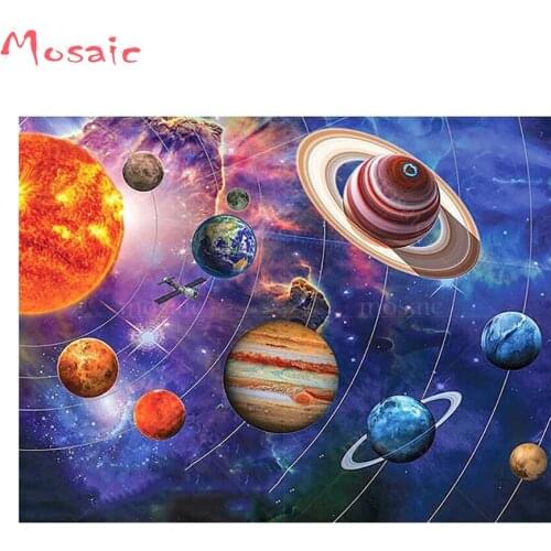 Custom diamond embroidery"Planet In Universe"daimond painting Cross Stitch full square Rhinestone mosaic puzzle,wall stickers