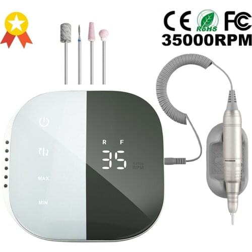 New 35000 RPM Manicure Machine Electric Nail Drill Machine Electric Nail File LED Display Nail Tools Nail Drill Bits Polisher
