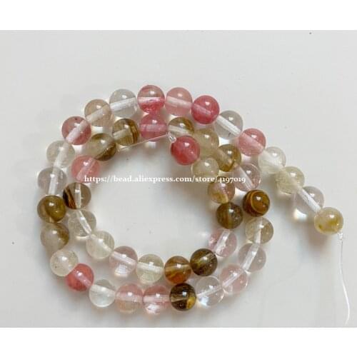 Free Shipping Natural Stone Smooth Volcano Cherry Quartz Loose Beads 15" Strand 4 6 8 10 12 14MM Pick Size For Jewelry Making