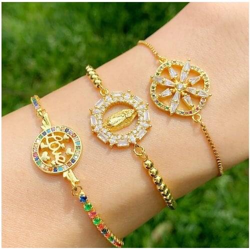 Love multicolor crystal micro pave cz zircon cubic zirconia Bracelet Adjustable silicone Snake Chain Jewelry wrf23
