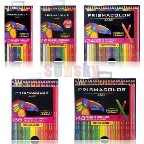 Prismacolor Junior Colored Pencils for Art childrens Zero Basic Learners, Prismacolor Colored Pencils Set, 12 15 24 36 48 Colors