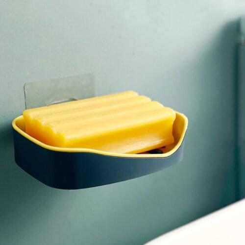 Punch Free Double Layer Soap Box Hanging Rack Soap Holder Wall Mounted Drain Rack Bathroom Accessories