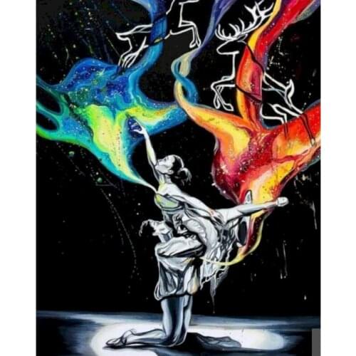 GATYZTORY 60x75cm Frame Diy Painting By Numbers Kits For Adults Living Room Decor Dancer Figure Paint Artcraft Unique Gifts