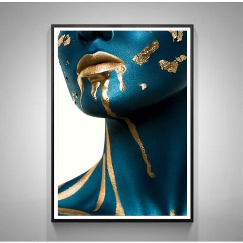Blue Skin Woman DIY Diamond Painting Cross Stitch 5D Full Square Round Drill Mosaic Diamond Embroidery Girl Picture Home Decor