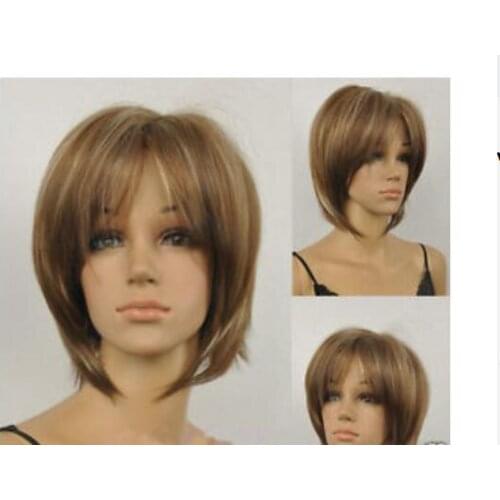 Hot heat resistant AA Party hair>>>New sexy Womens ladies short Mix Natural Hair full wigs
