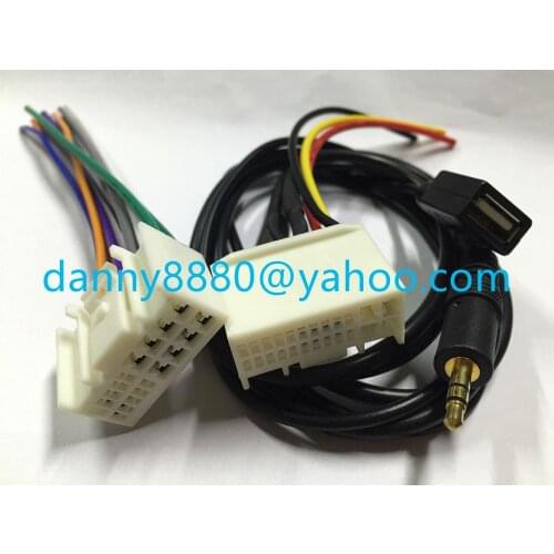 Hyundaii New Elantra Sonata 8 IX35 KIA Sportage K5 K2 Car CD Audio Power Loudspeaker Buttcock Line AUX INPUT USB Car Cable