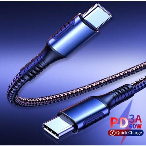 3A USB C To Type C Fast Charger Cable PD 60W QC4.0 USBC Cord For Tablet Laptop Android Mobile Phones Data Quick Charging Wire