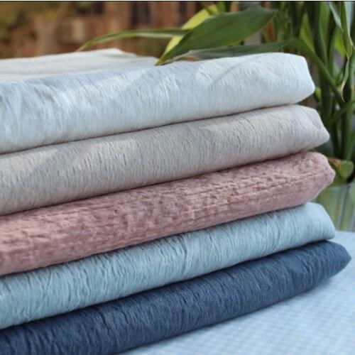 Good original texture pattern washing pure ramie fabric ramie cloth 5 color into wrinkled bark
