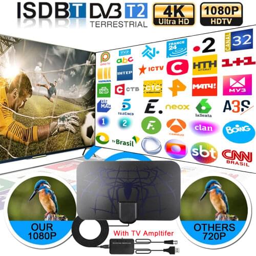 Kebidumei 36db 200 adjustable digital TV signal amplifier HDTV antenna satellite receiver TV antenna antenna DVB-T tuner DVB-T2