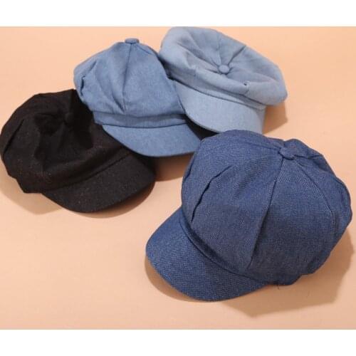 Solid Color Short Brim Spring Summer Painter Hat Beret Fashion New Women Newsboy Hat Peaked Cap