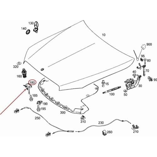 Front cover lock hook Engine lock hook Suitable for Class c c260mer ced es-be nzc300 Fixed hook Safety hook Engine cover lock