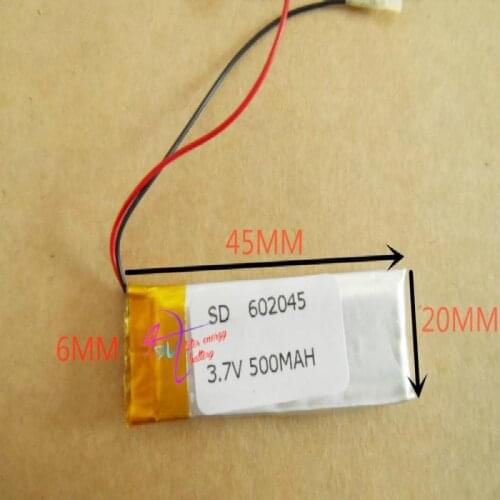 Best battery brand 3.7V lithium polymer 602045 MP3 062045 500mAH audio recorder