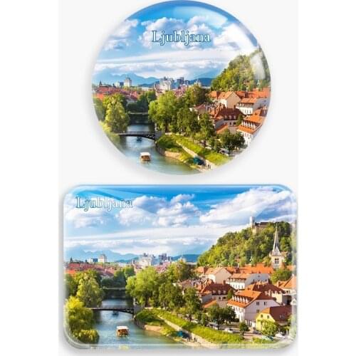 Ljubljana Slovenia Fridge Magnet World Travel Souvenir glass Refrigerator Magnetic Stickers Home Decor Tourist gift