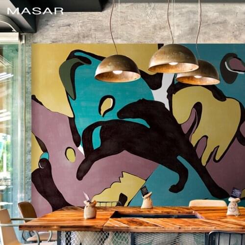 MASAR Abstract animal collage mural childrens room kindergarten playground entertainment place Internet cafe wallpaper
