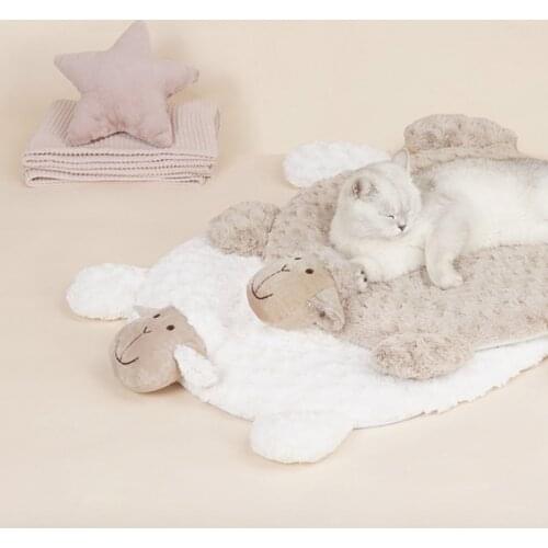 Cute Sheep Warm Soft Cat Bed Cat House Winter Dog Nest Summer Winter Round Puppies Small Dog House Cushion Mats Pet Products