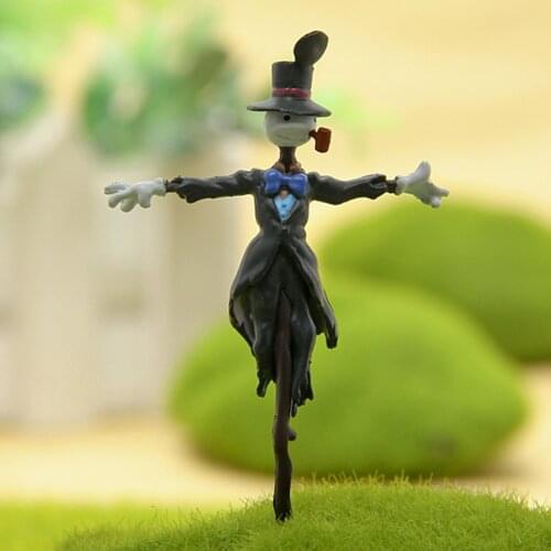Mini Scarecrow Craft Garden Miniatures Ornaments Moving Statue Resin Landscape Decoration DIY Figures Anime Doll Figurine Toy