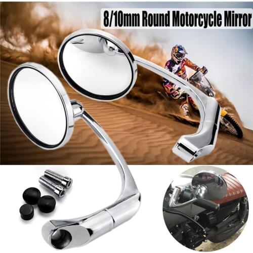 Motorcycle Rearview Side Mirror With 8/10mm Screws Universal Round Retro Modified Motorbike Cafe Racer Rear View Mirrors
