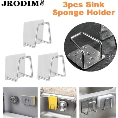 Sink Sponges Holder Adhesive Strong Wall Hanger Sink Sponges Holder Drain Drying Storage Rack Bathroom Kitchen Accessories Tools