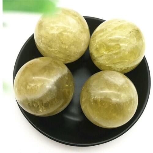Natural citrine ball quartz crystal gemstones minerals massage sphere spiritual reiki healing feng shui crafts home decoration